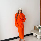 Vestito Lino Reda - ARANCIO