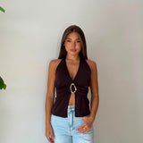 Top Brianna 42224- MARRONE