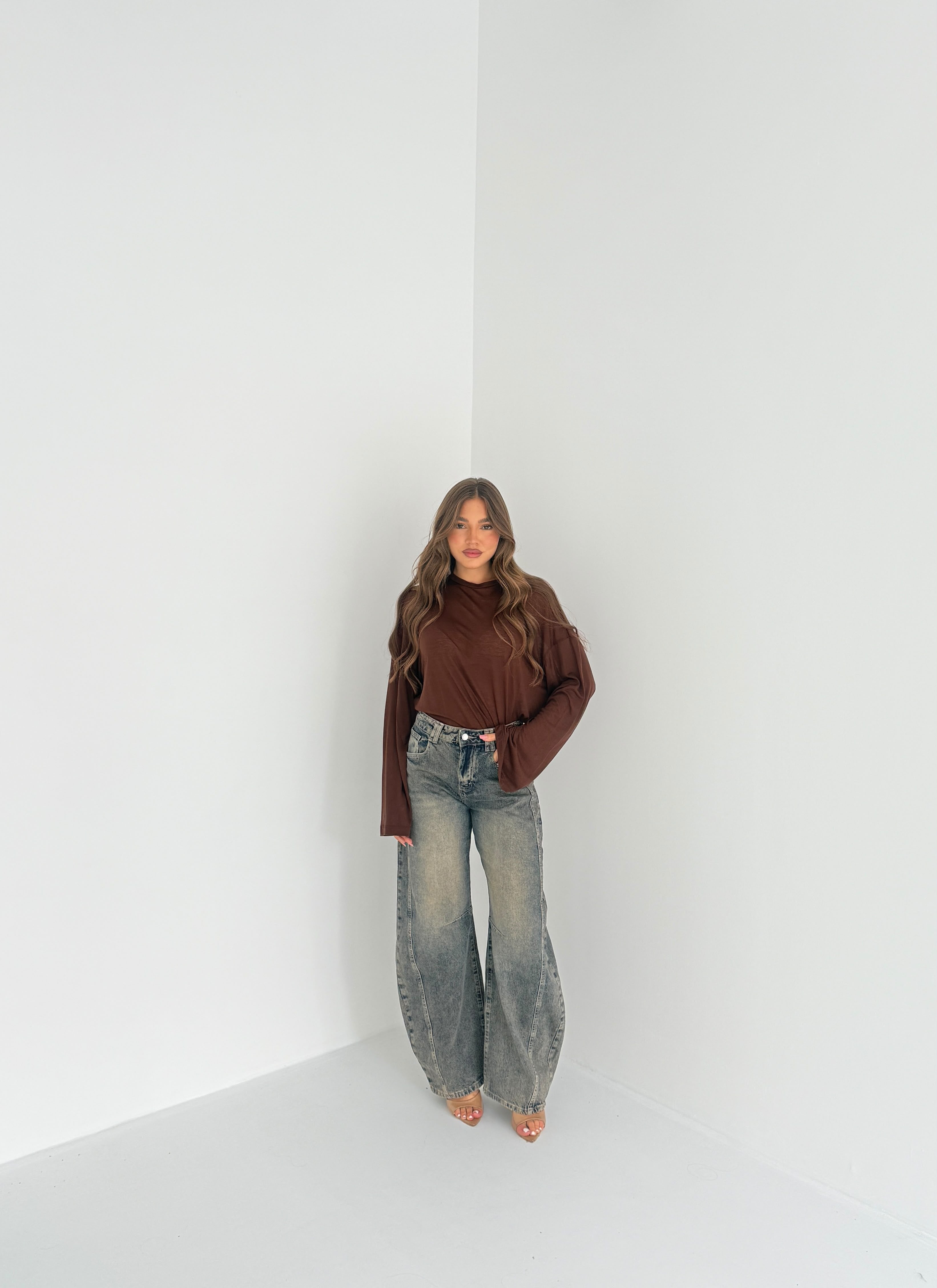 Maxi Maglia  Kendy ultralight  JUSTWEST 155- MARRONE
