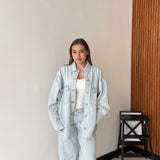 Camicione Wanda M01 - DENIM CHIARO