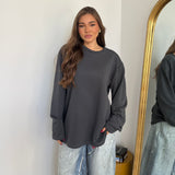 Maxi shirt garzata Aseel 2642-GRIGIO SCURO