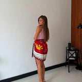 Gonna/Pareo Malesia 48521- VIOLA/ROSSO