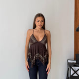 Top Cleo 14815 - MARRONE