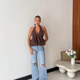 Top Floa 12155- MARRONE