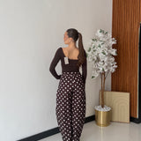 Pantalone Pois 12657 - MARRONE