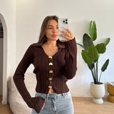 Cardigan Emy 6858-1-MARRONE