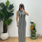 3157 Abito Doris (righe beige) -  -