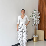 Pantalone Pois 12657 - BIANCO