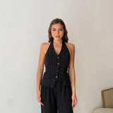 Coordinato Gessato Nives 47989/47466 - NERO