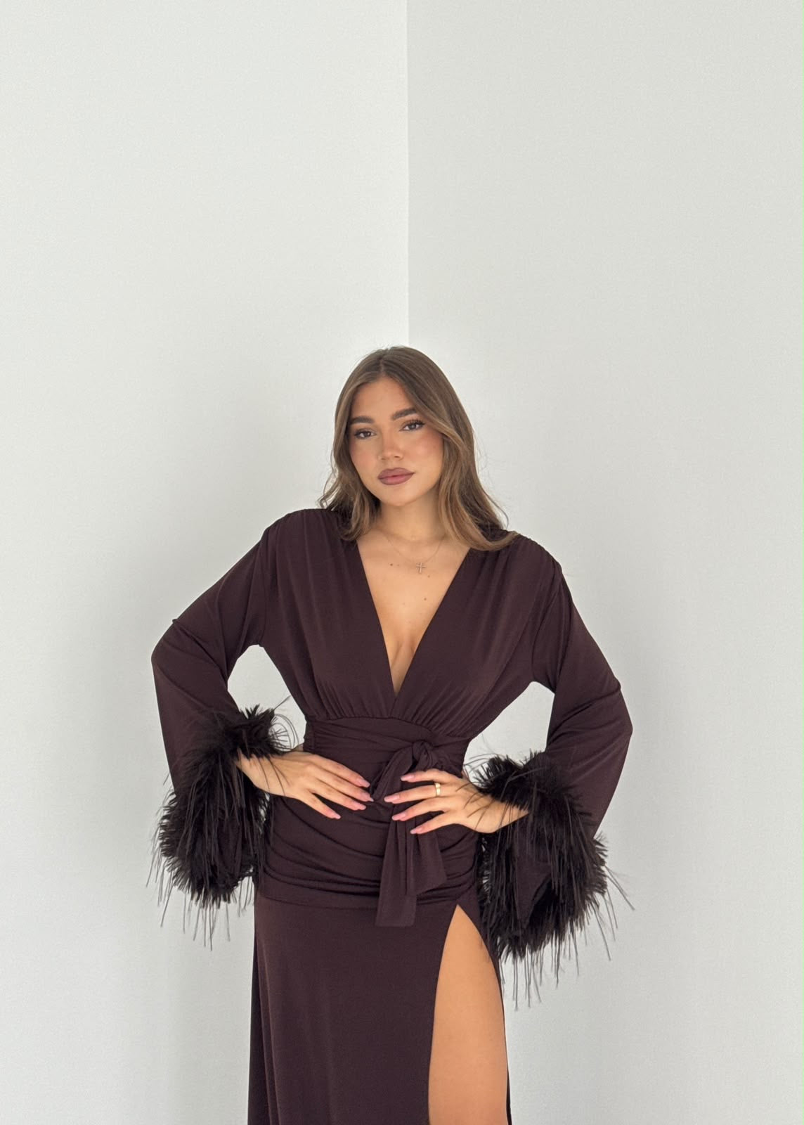 Abito Elaine 2717- MARRONE