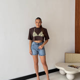 Shirt JUST-WEST 1906-02- MARRONE