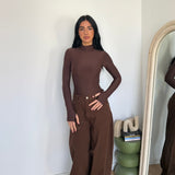 Jeans Flare 22095-MARRONE