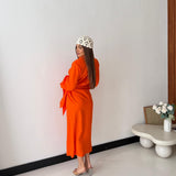 Vestito Lino Reda - ARANCIO