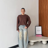 MaxiShirt Longsleeve Emily 19298 - MARRONE