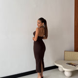 Abito Klaire 20399- MARRONE
