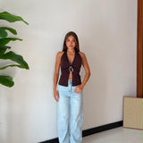 Top Brianna 42224- MARRONE