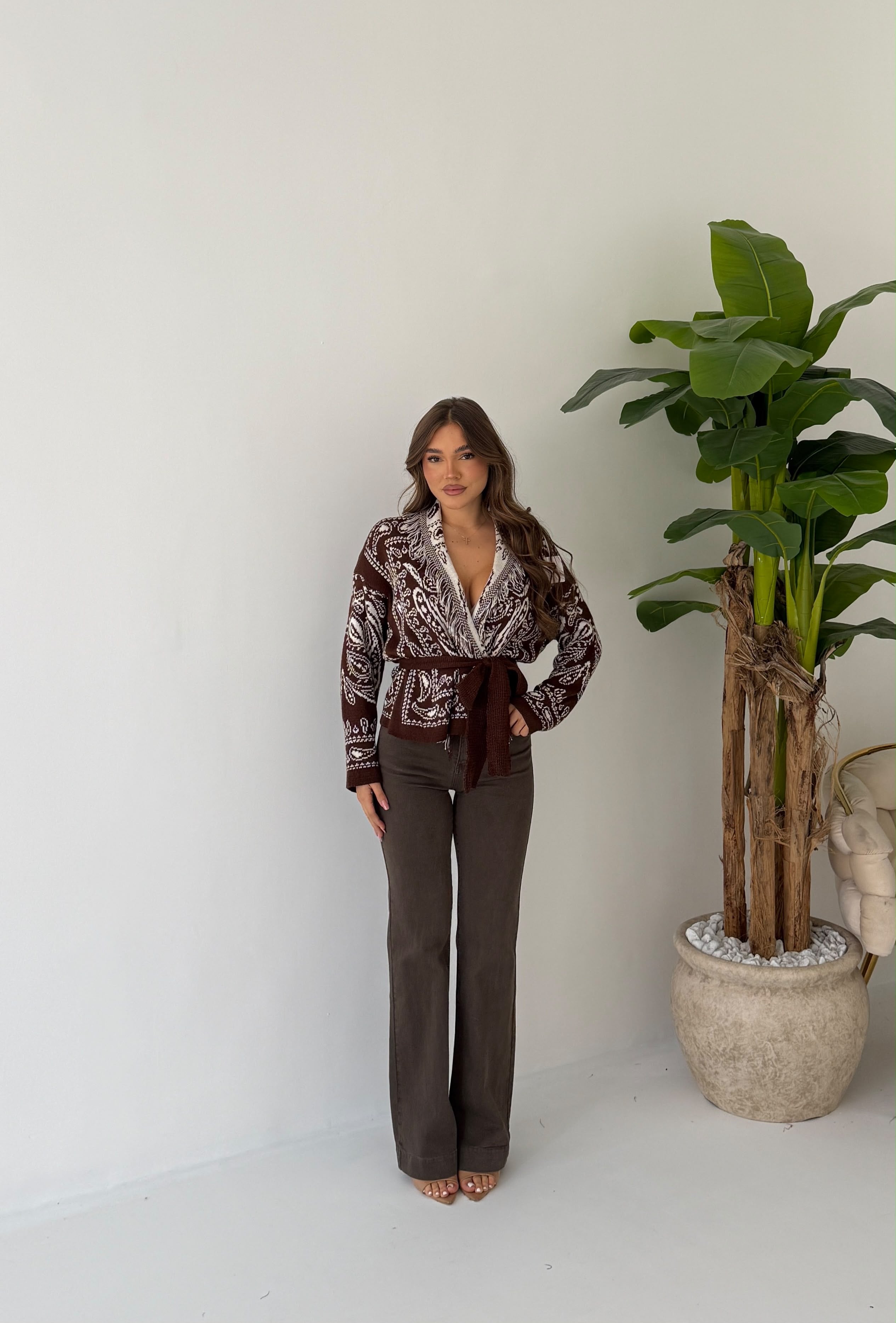 Cardigan Nathalie 2051 - MARRONE