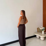 Pantalone Mya 19555- MARRONE SCURO