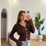 Cardigan Emy 6858-1-MARRONE