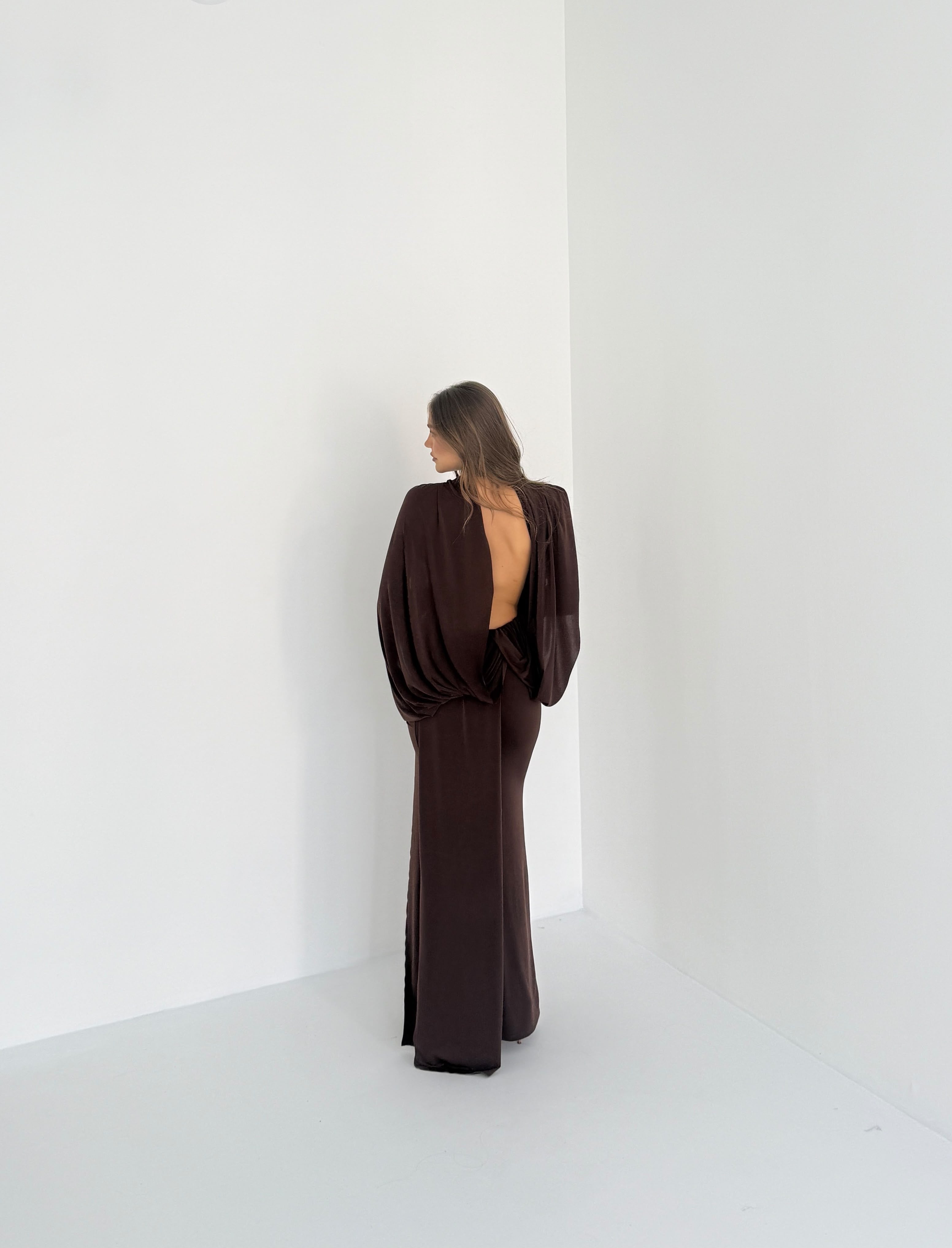 Abito Alya L2263- MARRONE