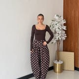Pantalone Pois 12657 - MARRONE