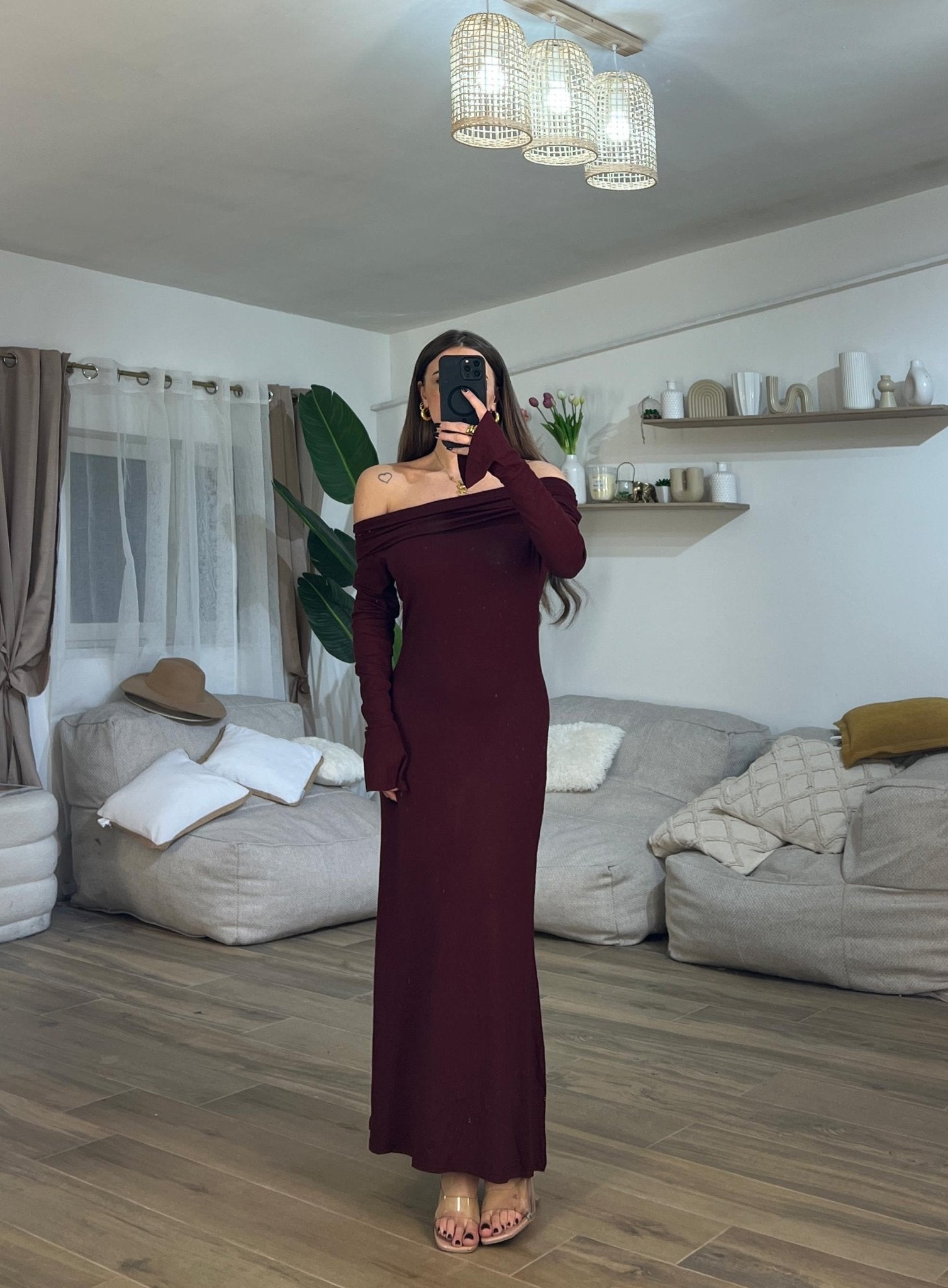 Abito Karyn 23320 (bordeaux) - Frida Shop