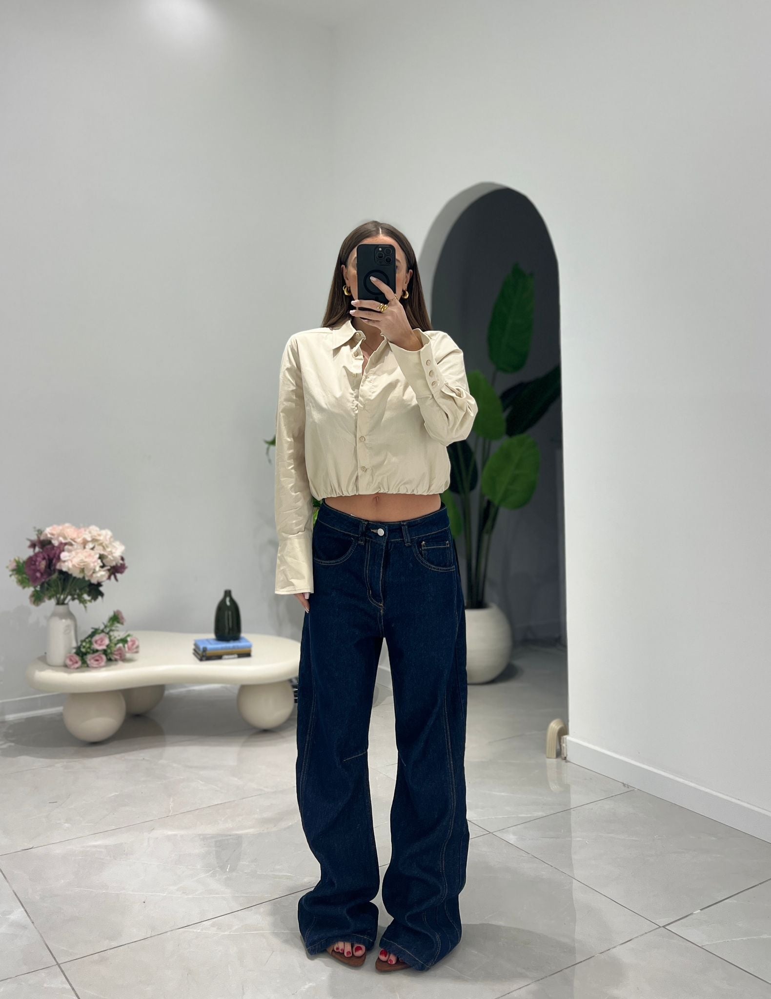 Camicia Mia 4772 (Beige) - Frida Shop