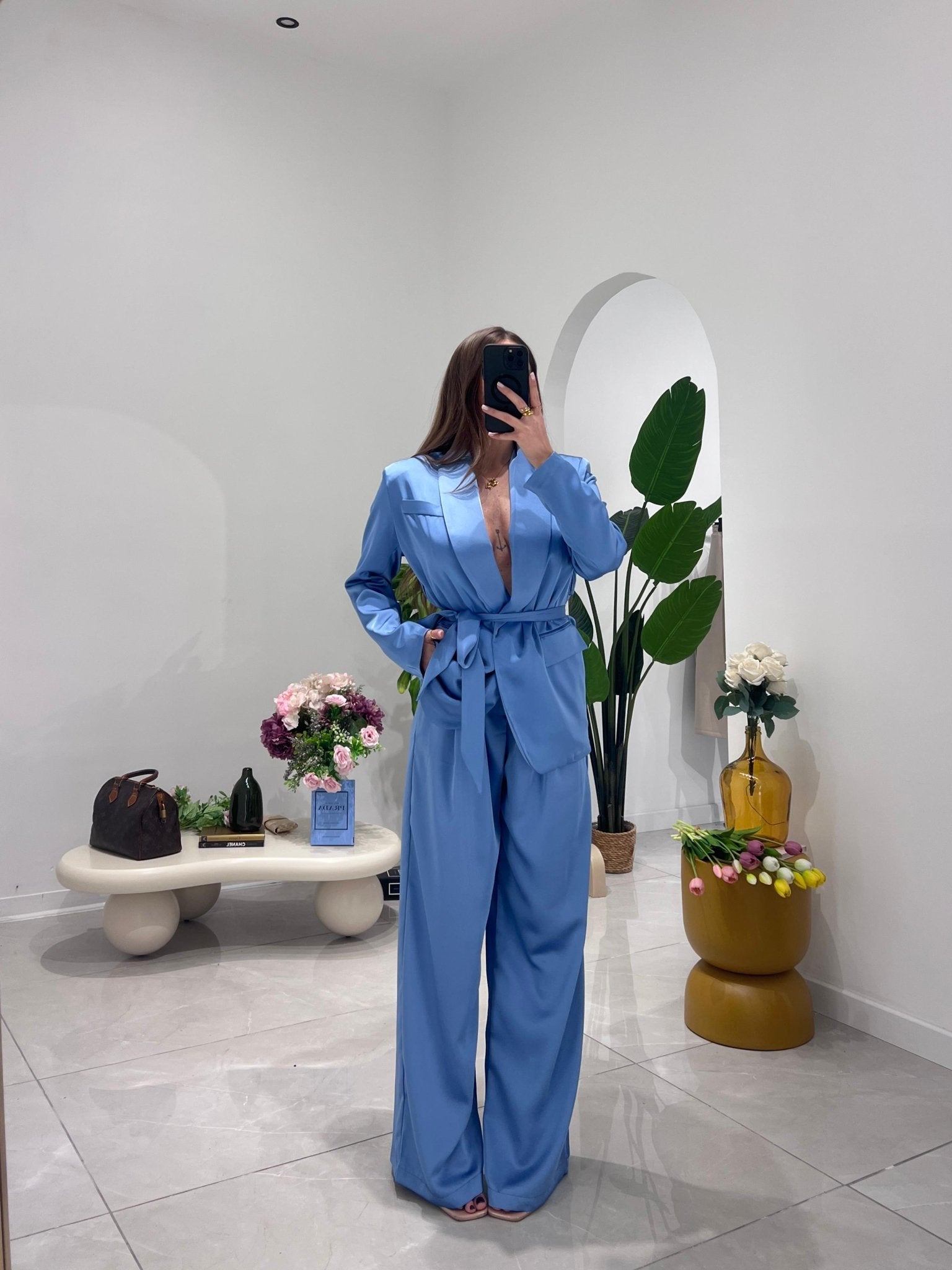 Coordinato Lien VTGC32 (celeste) - Frida Shop