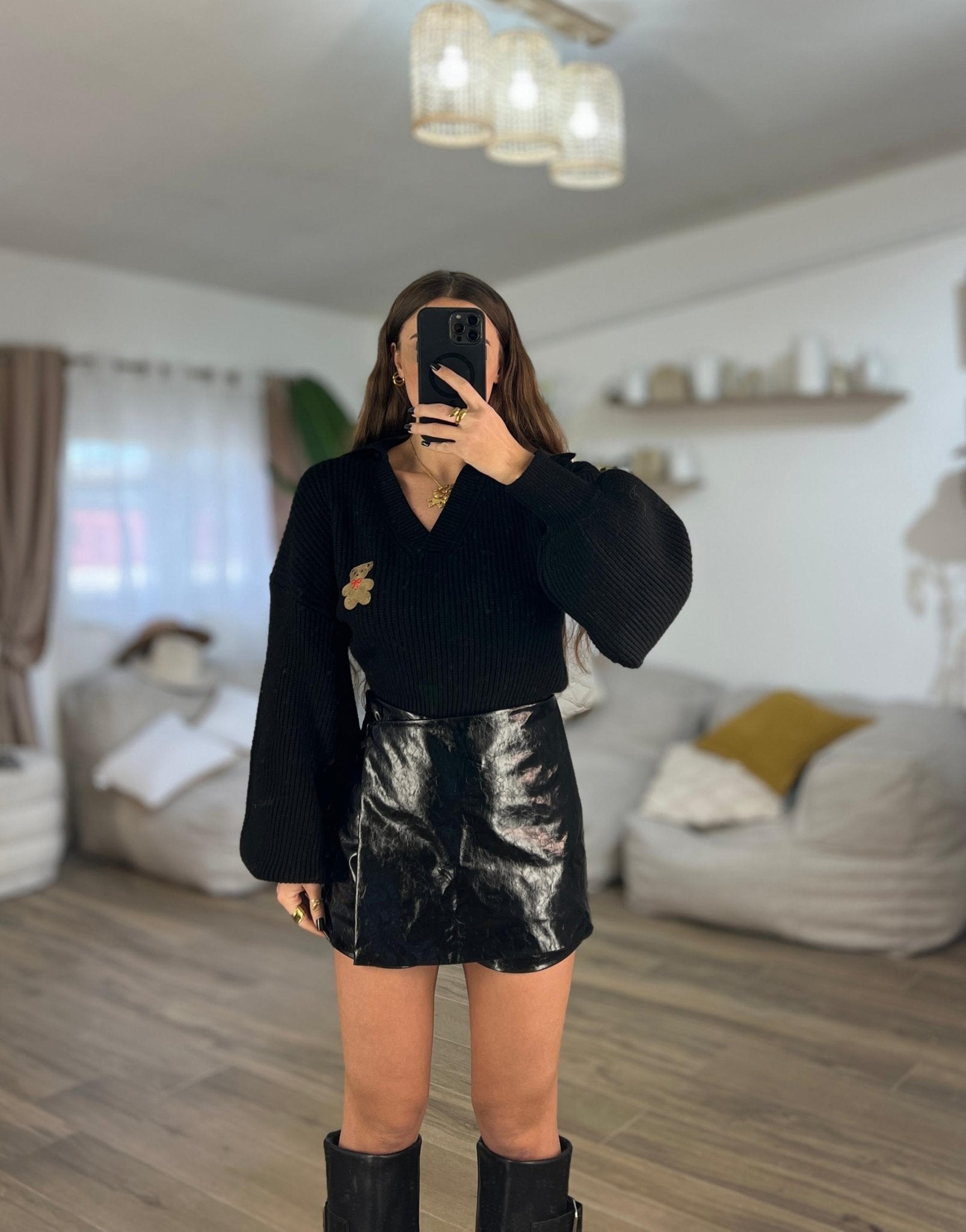 Gonna/shorts Chavi 7076 (nero) - Frida Shop