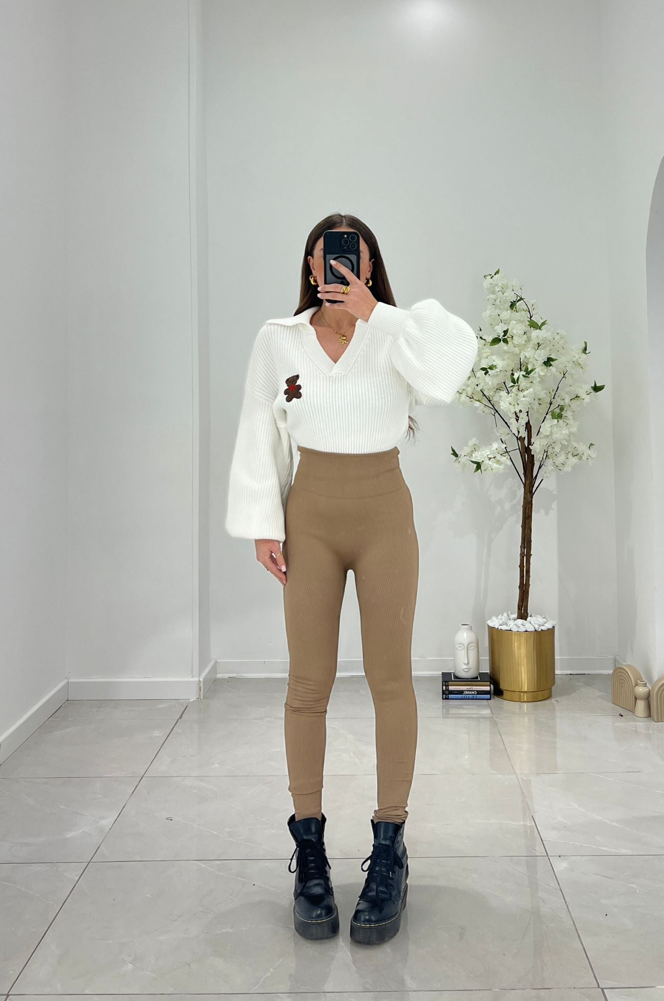 Leggings Kelsi XY06 (Beige) - Frida Shop